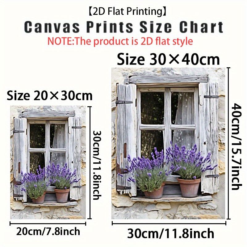 E-shop 2D Flach, 1 Stück Rahmenlose Französische Landhaus Lavendel Leinwanddruck Wandkunst - Vintage Provence Rustikale -Wanddekoration, 12x16 Zoll
