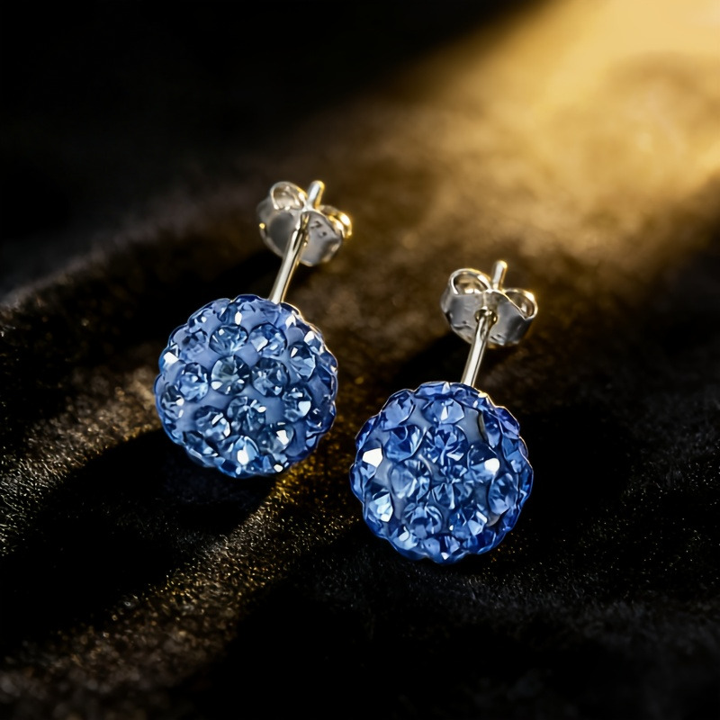 Women's Retro Bohemian Style Blue Spherical Stud Earrings