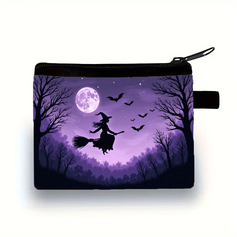 TEMU Spooky Halloween Witch Flying & Coin Purse Is Affordable, Compact, Durable, Can Hold , Cash, Cards, Keys, Lipstick, Earphones, Portable Wallet