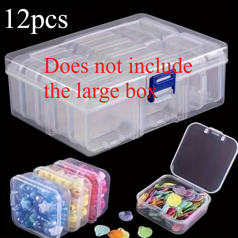 TEMU 12pcs Transparent Jewelry Storage Boxes, Bead Storage Containers, Non-removable Tray, Suitable For Bead, Jewelry And Jewelry Storage, Durable