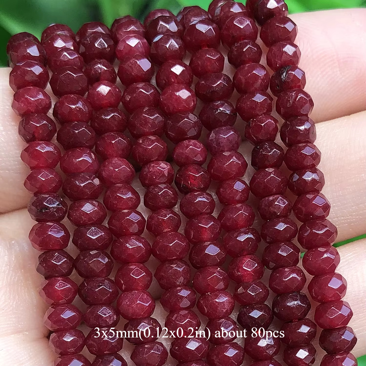 E-shop 3X5mm Naturstein Facettierter Hochwertige Rondelle Lose Spacer Perlen für Schmuckherstellung, wunderschöne Armbänder, Halsketten, Bastelbedarf,