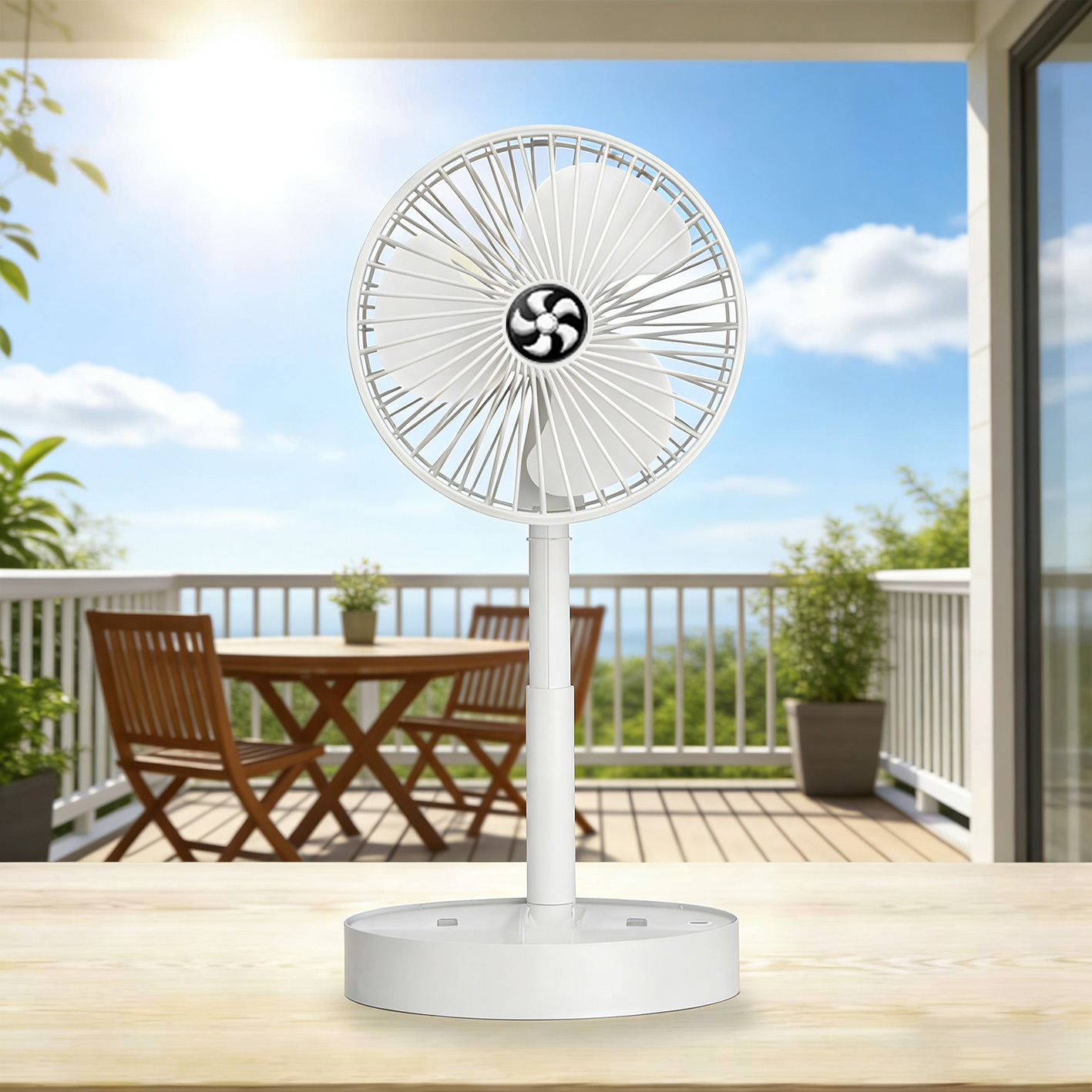 3-Speed Adjustable Foldable Silent USB Rechargeable Desktop Wireless Fan, Multifunctional 3-In-1 Upright Desk Fan - Portable Electric Fan, Suitable for Kitchen, Outdoor Camping, Dormitory, Office, Air Circulation Fan, 1200Mah Large Capacity Battery