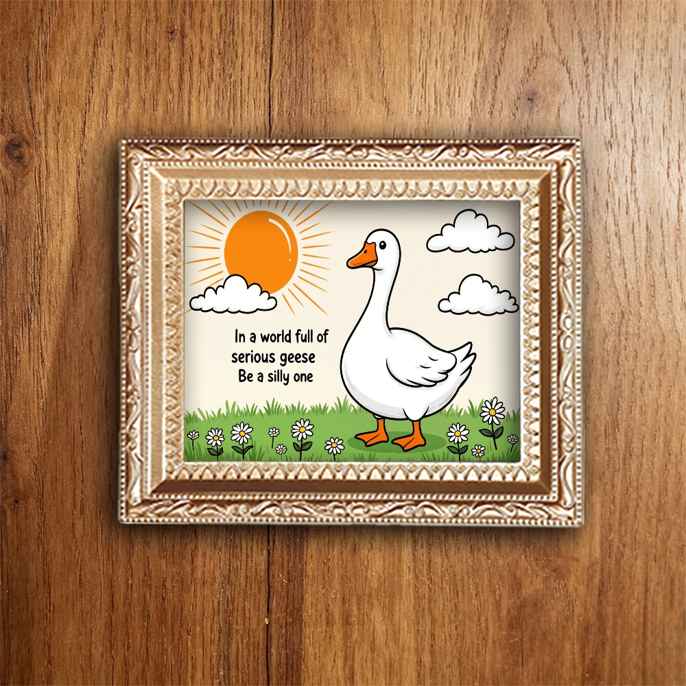 TEMU Goose Fridge Magnet, Vintage Ornate Frame Cartoon Duck Decor, Funny Inspirational Kitchen Accessory, Cute Home Decor Gift For Goose Lovers