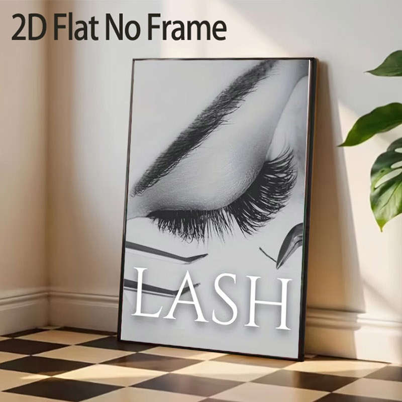 TEMU 2d Flat, 2d Flat, 2d/flat; A Frameless Canvas Poster; Eyelash Room Decor, Gifts For Eyelash Technicians, Eyelash Prints, Gifts For Lash Artists,