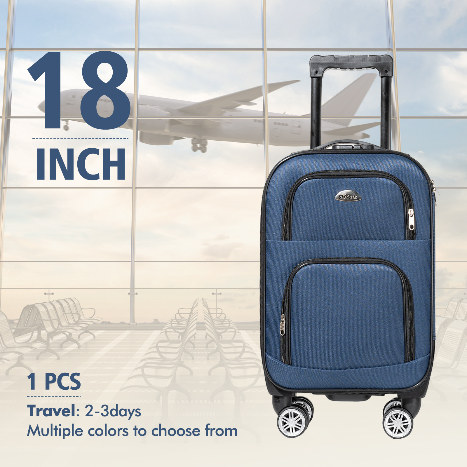 Image of 18-inch Oxford Cloth Suitcase-5 Colors, Carry-on Approved, Lightweight & Durable! The Perfect Travel Companion For Short Trips & Business Getaways, Your Top For -free !