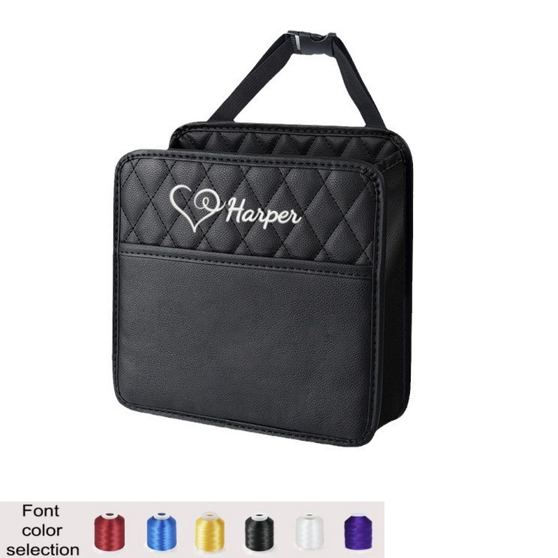 TEMU Custom 1pc Embroidered Personalized Car Interior Organizer, Portable Multifunctional Car Storage Bag, Seat Back Storage Bag Large Capacity