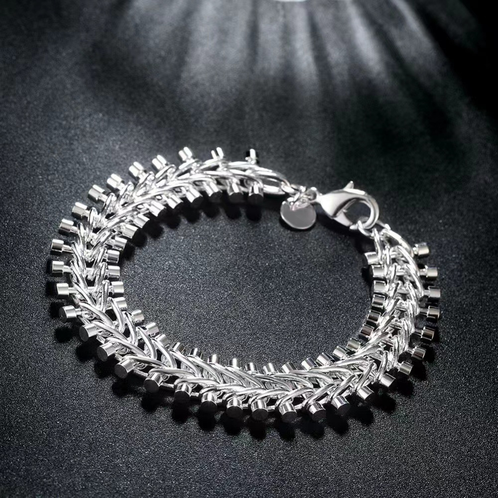 s925 sterling silver   chain bracelet exquisite silver decoration fashionable retro     for   and parties womens trendy charm gift details 6