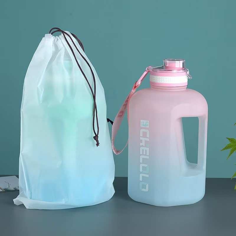 Large Capacity Water Bottle | Leakproof Sports Kettle for Gym & Outdoor | Insulated Summer Fitness Jug with Straw | Trendy Big Belly Cup for Men Women | Heat-Resistant Portable Hydration Bottle with Time Marker