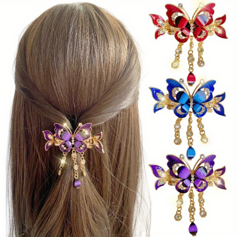 

3pcs Sparkly Hair Clips And Diamond Jewelry Vintage Headband