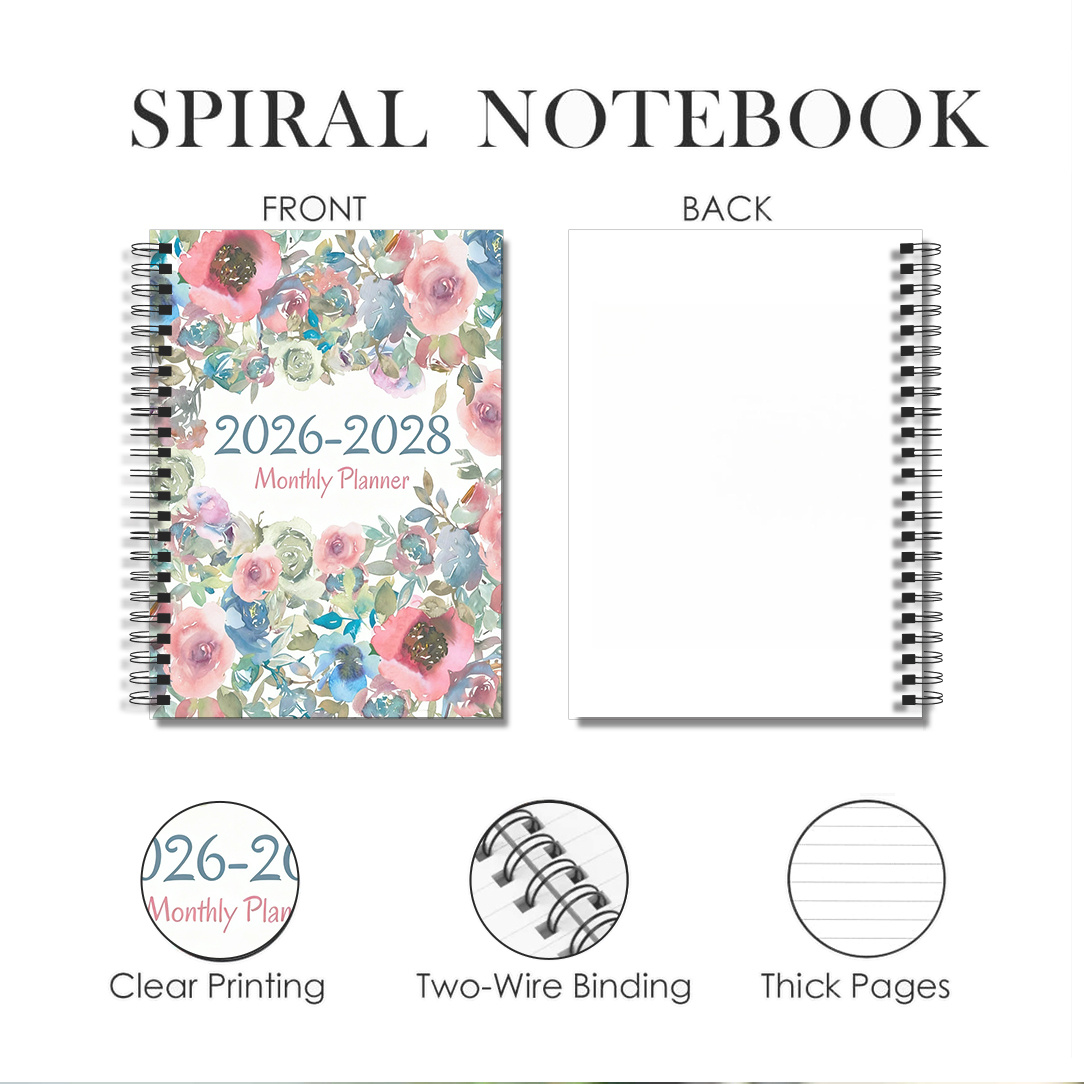 TEMU 1-pack Compact 5.5x8.3-inch Monthly Calendar Planner: Includes 3 Types Of Tools—three-year Monthly Planning, Learning Goal Management Notebook,