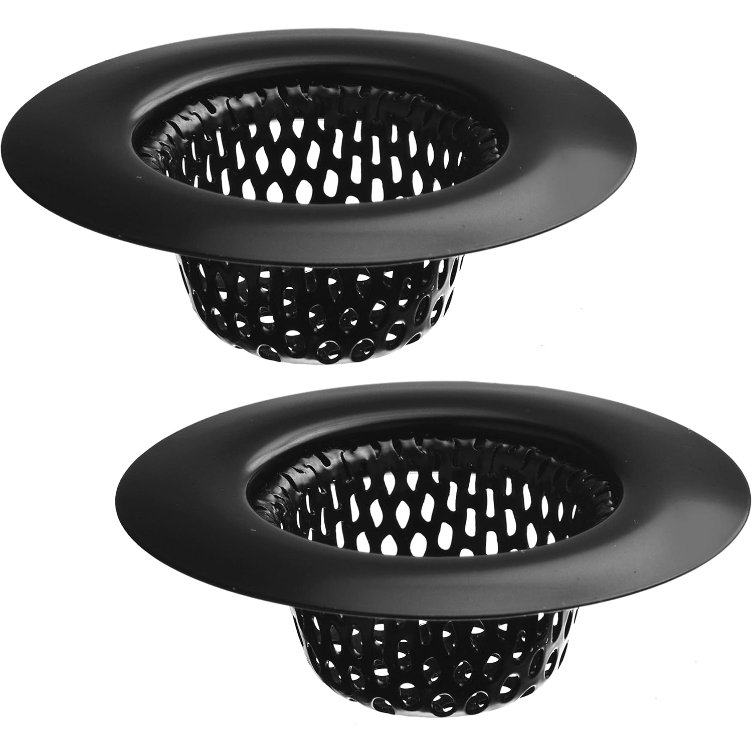 TEMU 2pcs Crépières d'évier en acier inoxydable, 2,25 pouces de haut, panier de 1 pouce, attrape-cheveux pour salle de bain et buanderie, insert de