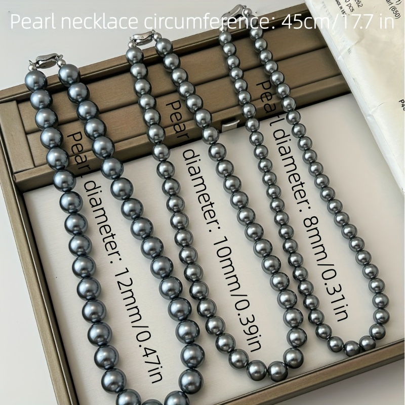 TEMU An Elegant Black Freshwater Shell Necklace- Luxurious, , Shell, Exquisite And Design, Retro And Bohemian Style, Suitable For , Halloween,