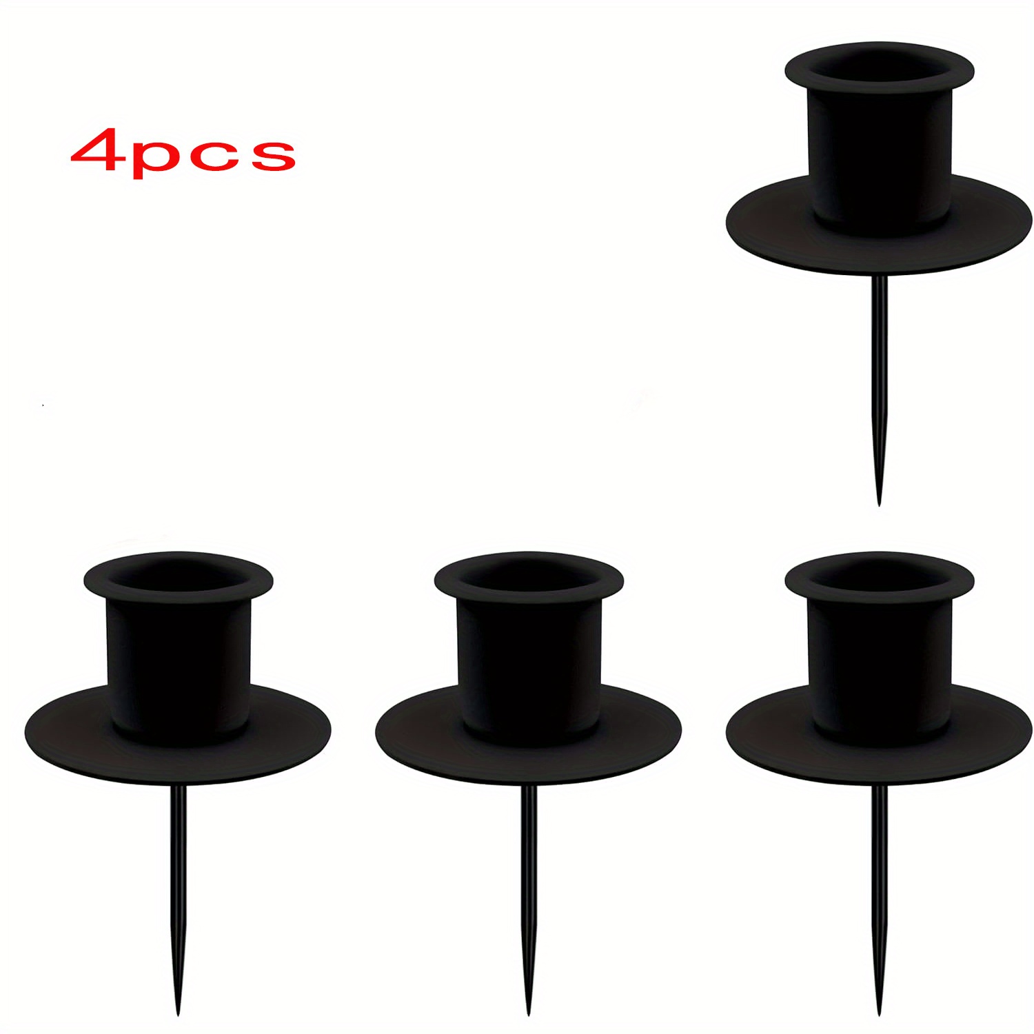 TEMU 4 Black Candle Holders, Advent Candle Holders, Metal Dining Table Candle Holder, Durable Materials, Black Candle Holders For Advent, Christmas,