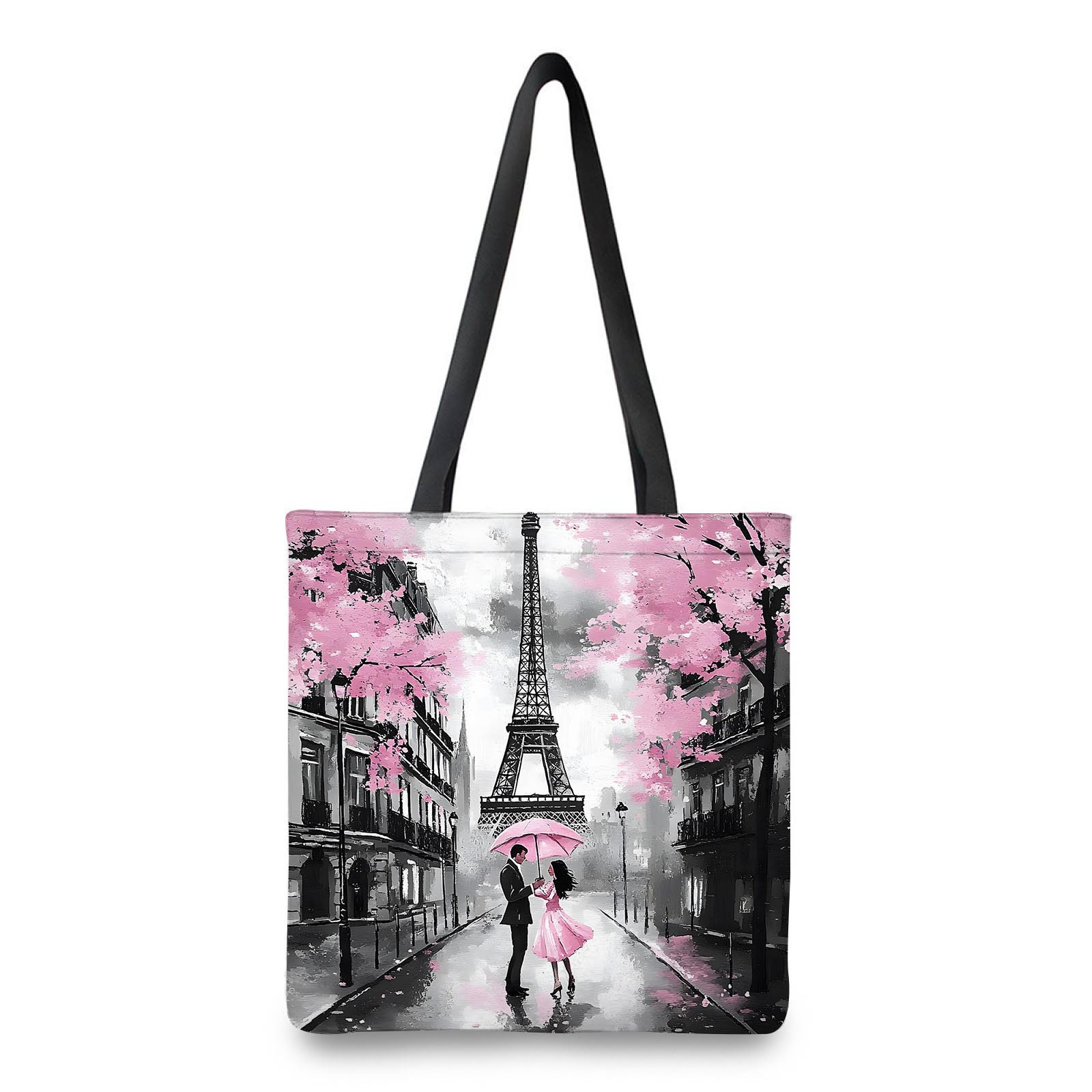 

Sac fourre-tout rose Tour Eiffel Paris - Sac à bandoulière spacieux en polyester fermeture, grand espace pour les , pour le shopping et les activités quotidiennes - 1pc