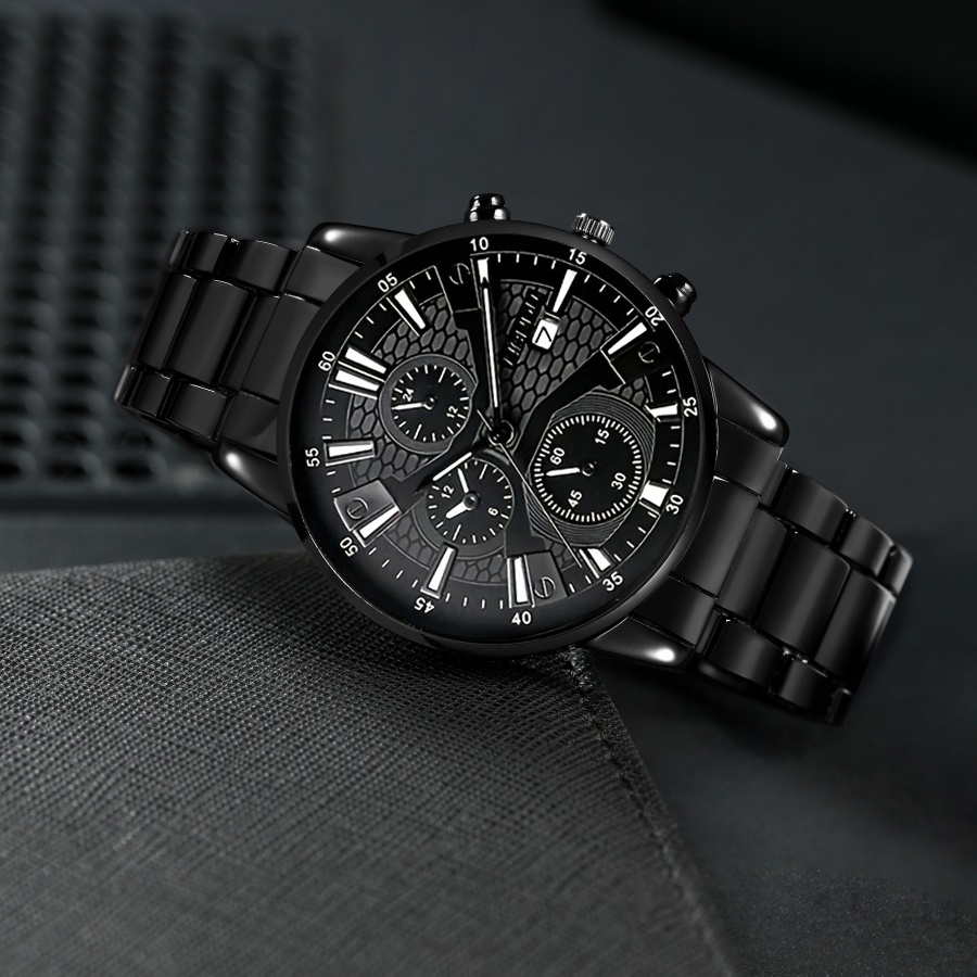 1pc SOKI Elegant Watch - Minimalist Black Dial with Date Window, /Alloy Case & Matching Strap - Everyday & Formal Watches for Women & Men - Perfect Birthday/Christmas/Back-to- Gift - Affordable Luxury Quartz Watch, Versatile Accessory, Contemporary Timepiece, Refined Detailing, Stylish Wristwatch, Fashion Enthusiasts, Formal Timepiece, Sleek Design, Durable Construction, Fashion Lovers