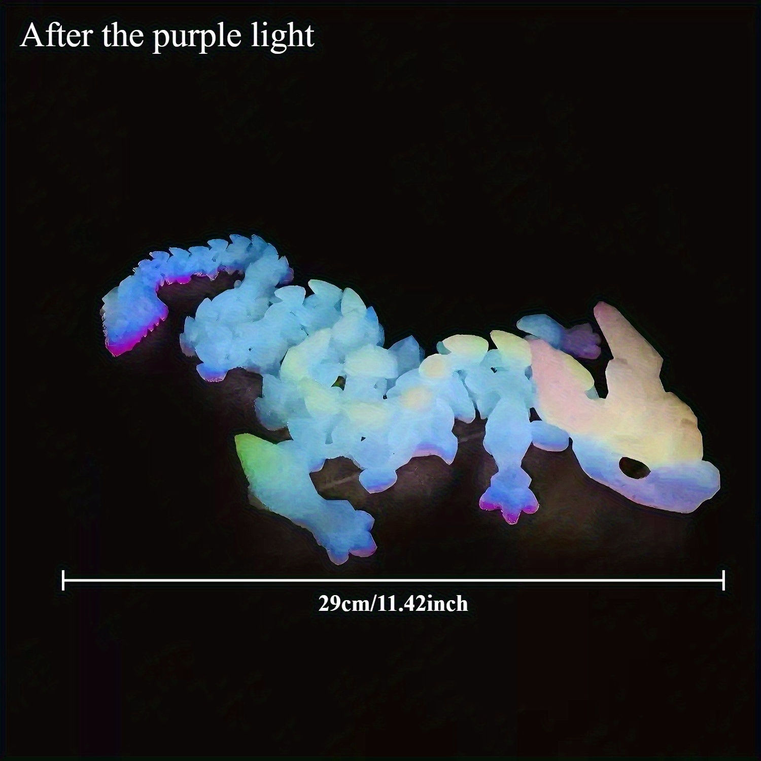3d printed glow in the   dragon statue multi jointed articulated body random colored eyes durable plastic home decor desktop art display unique birthday xmas gift for teens adults 14 Product details 2