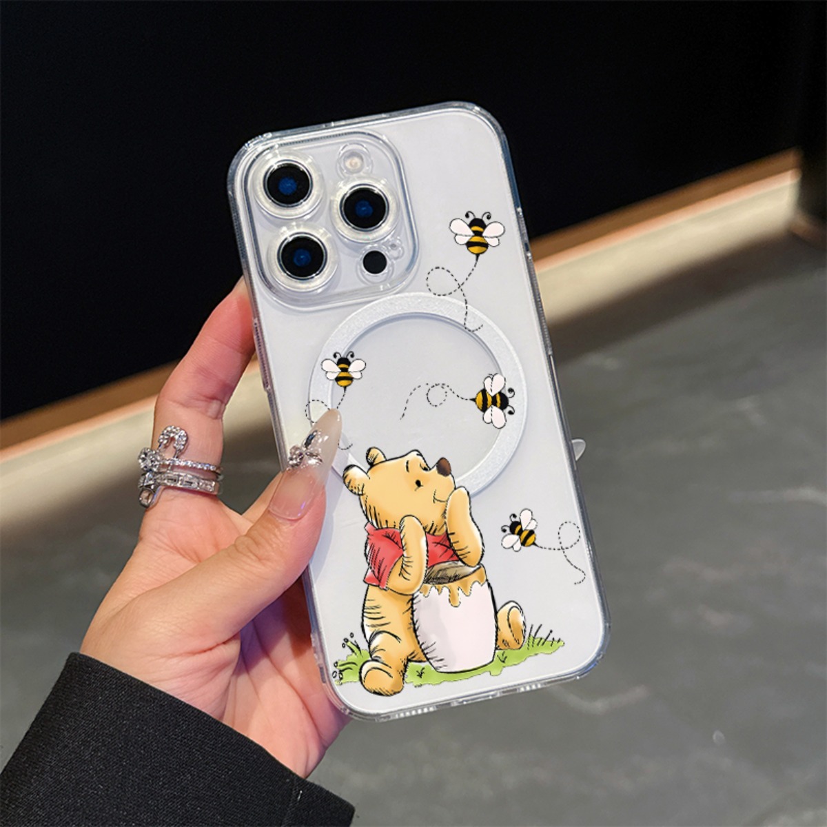 TEMU Phone Case - Winnie The Pooh Honey Bees Magnetic Phone Case, Supports Wireless Charging, For Iphone 17/16/15/14/13/12/11/8/7/x Pro/pro Max/plus,