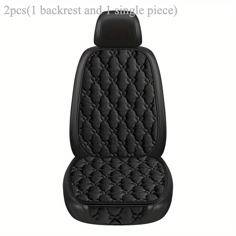 TEMU 2pcs Car Seat Cushion, , Plush Rhombus Style, Comfortable And Soft, No Tying Required, Breathable, Single Front Seat, Single Seat Cushion,