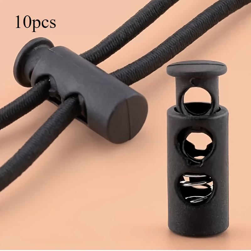 10 pack black plastic drawstring adjustment lock elastic cord lock suitable for clothing additions