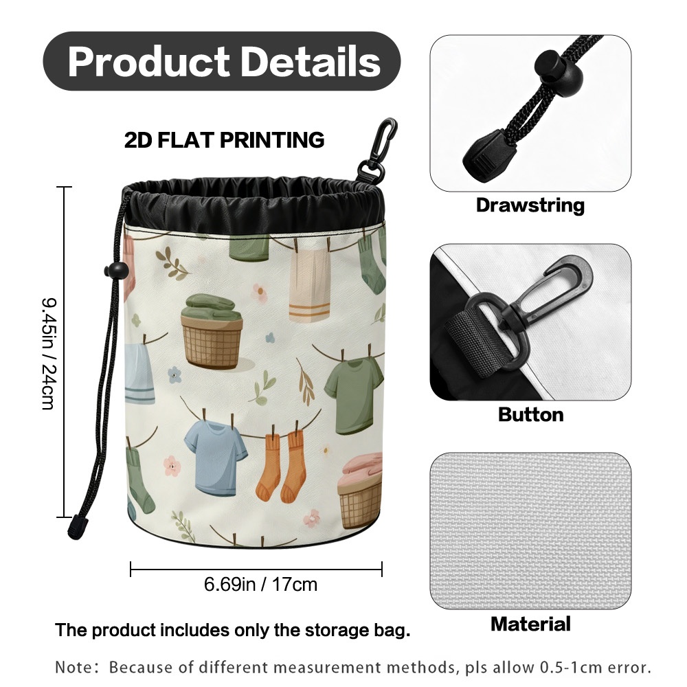 TEMU Borsa porta mollette da bucato da appendere, 1 pz, resistente allo strappo - Borsa piatta salvaspazio per bucato adatta per angoli, borsa in