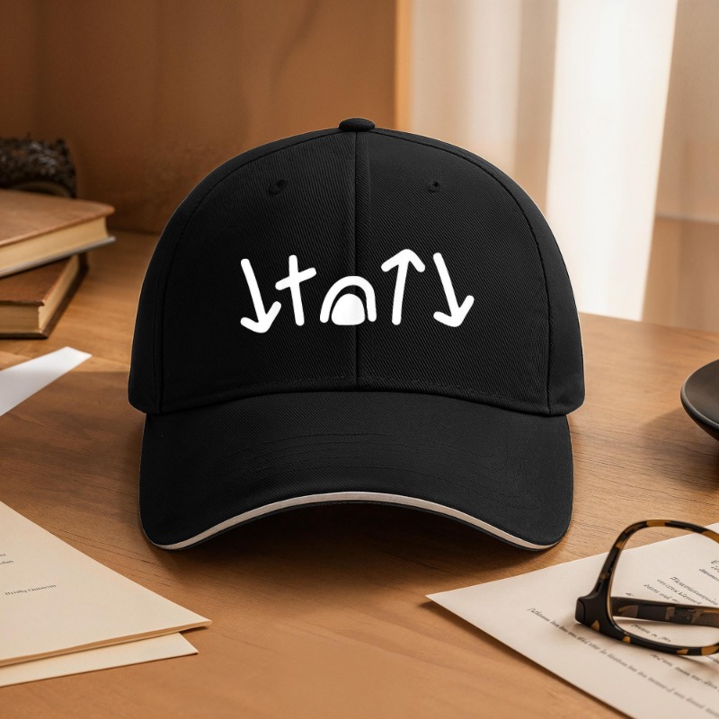 TEMU He He Died Graphic Baseball - Breathable Lightweight Design With Iconic Text Print, Round Top & Hook-and-loop Closure For Casual/sportswear ( He
