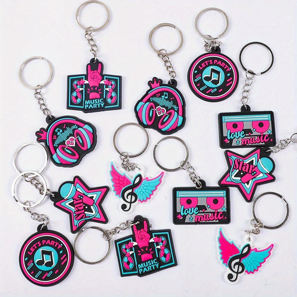 TEMU Regalo /Lui Set di 15 portachiavi in acrilico a tema - di portachiavi regalo retr簷 anni '80 e '90, per zaini, vacanze, feste di compleanno e