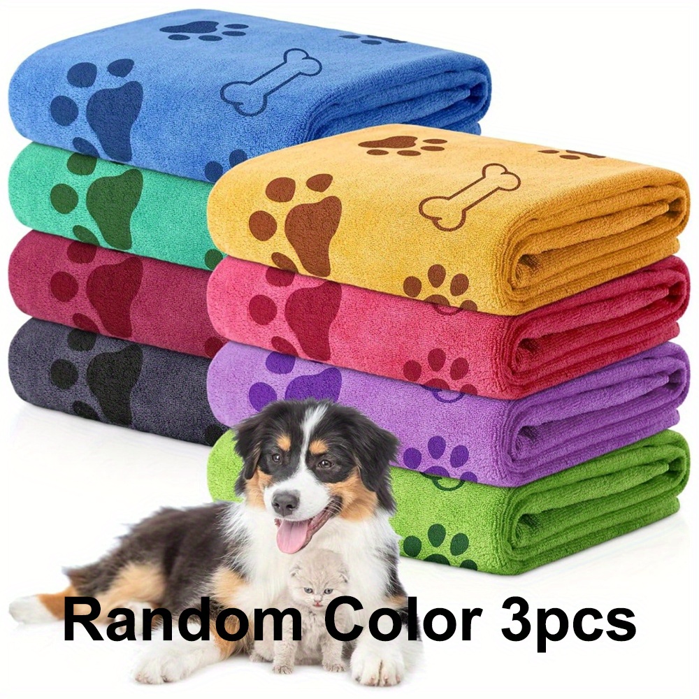 E-shop 3er-Pack Schnelltrocknende Hundetücher für mittelgroße Hunde – Weiche, saugfähige Pfotenabdruck-Tücher mit Schnelltrocknungstechnologie, ideal