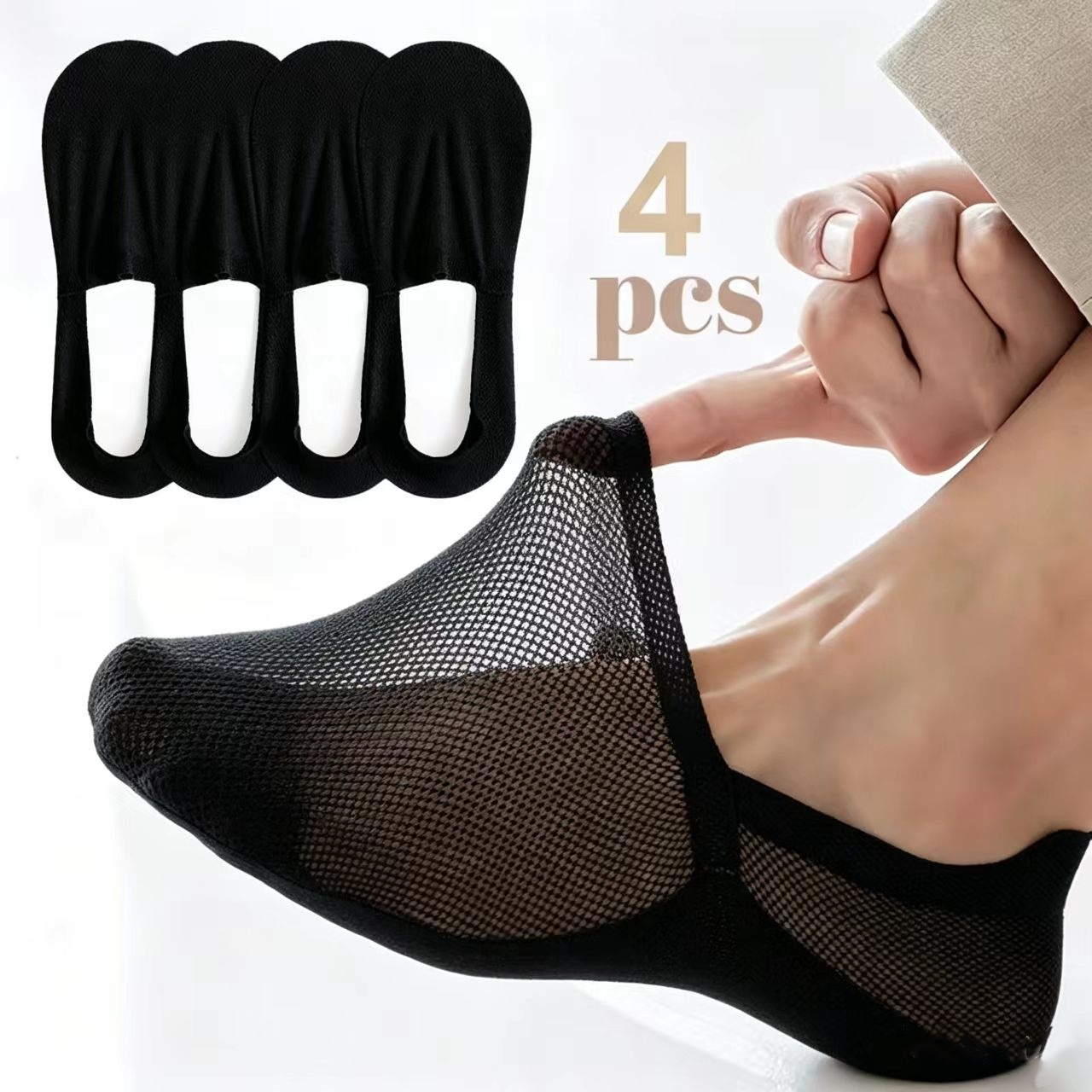 TEMU 2 di calzini invisibili da barca per - antiscivolo, calzini alla caviglia in rete traspirante con colori //, adatti per sneakers, scarpe da