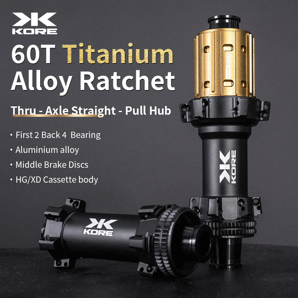 KORE Bearings 24H Road Bike Hubset Heavy-Duty Racing Wheelset with  Thru-Axle (*/Semi-), Black Ratchet System, Disc Brake Compatible Front/Rear  Hubs