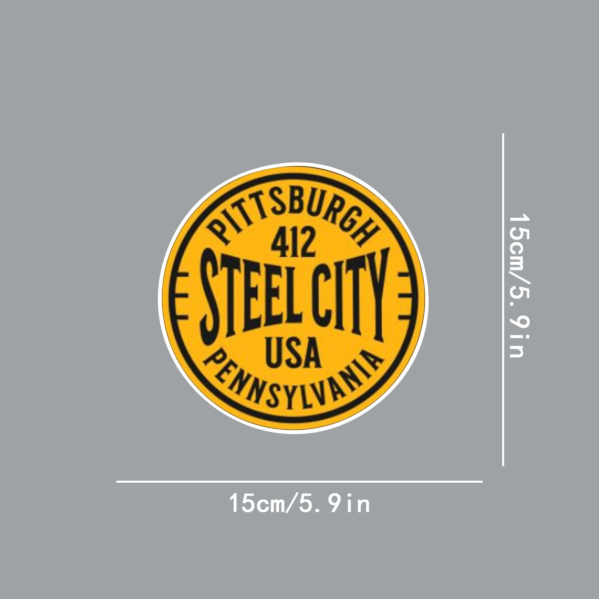 TEMU Pittsburgh 412 Waterproof Vinyl Sticker, -resistant Decal, Creative By Aarongeraud, For Laptops, Helmets, Motorcycles, Toolboxes, Guitars, Scooters, Cars