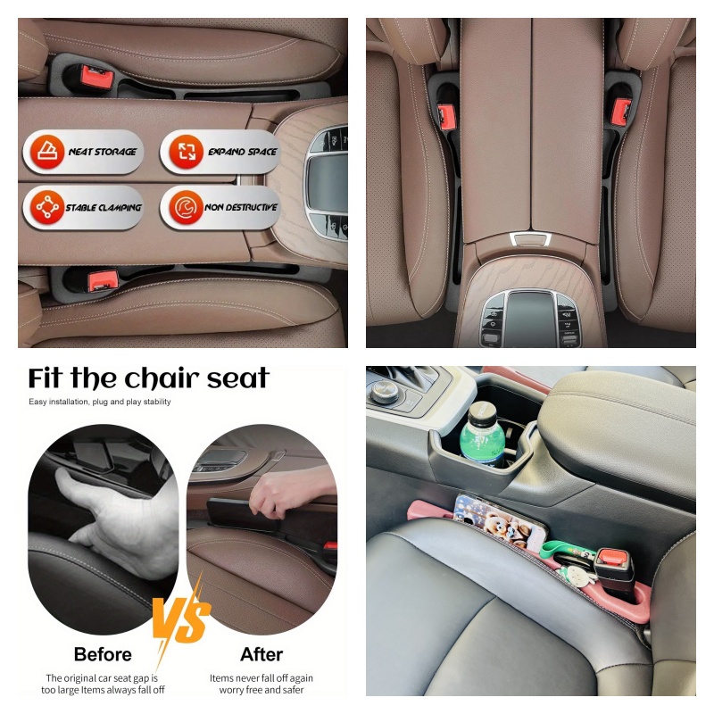 2 car seat   storage boxes dust proof air conditioning   and storage adjustable   filling decorative strip suitable for console and door sill   applicable for most suvs and trucks no drilling required Product details 1