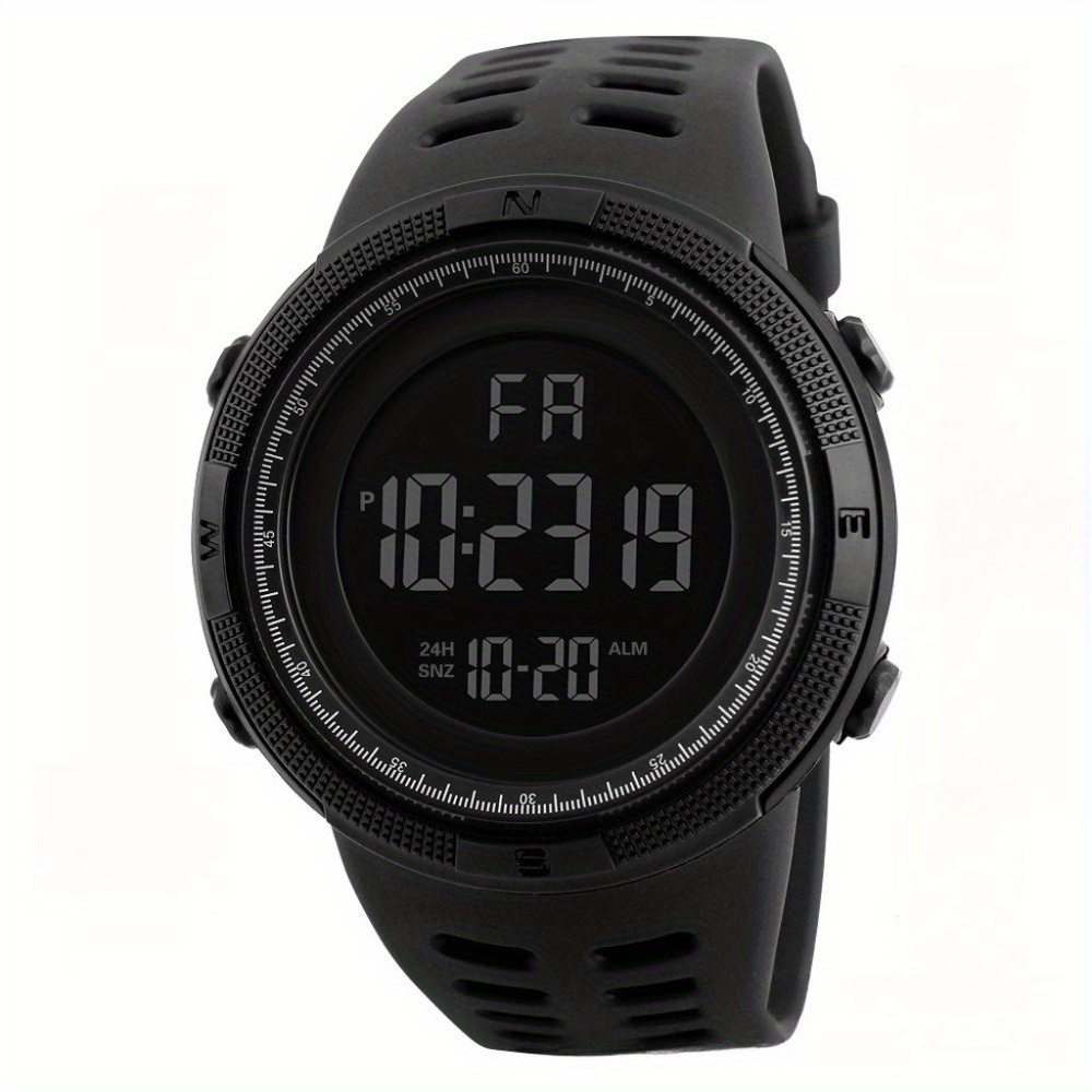 TEMU Sport Chronograph Luminous Watch With Domineering Large Dial, Adventure Electronic Watch, Trendy And Versatile , The Best Present For Festivals, Birthday Christmas New Year Gifts