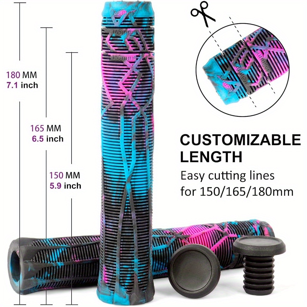 2 bucăți ghidon de scuter cu mânere moi, 150/165/180 mm, linii ușor de tăiat, potrivite pentru scutere profesionale și biciclete BMX