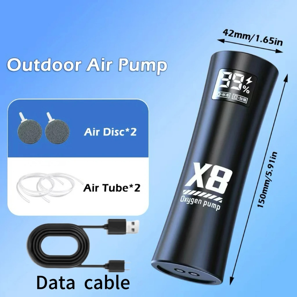 TEMU Aquarium Air Pump-aerator Pump, , Portable Aerator Air Pump With A 6800r/min Capacity, Newly Upgraded With Includes 2 Bubble Stones Ideal For