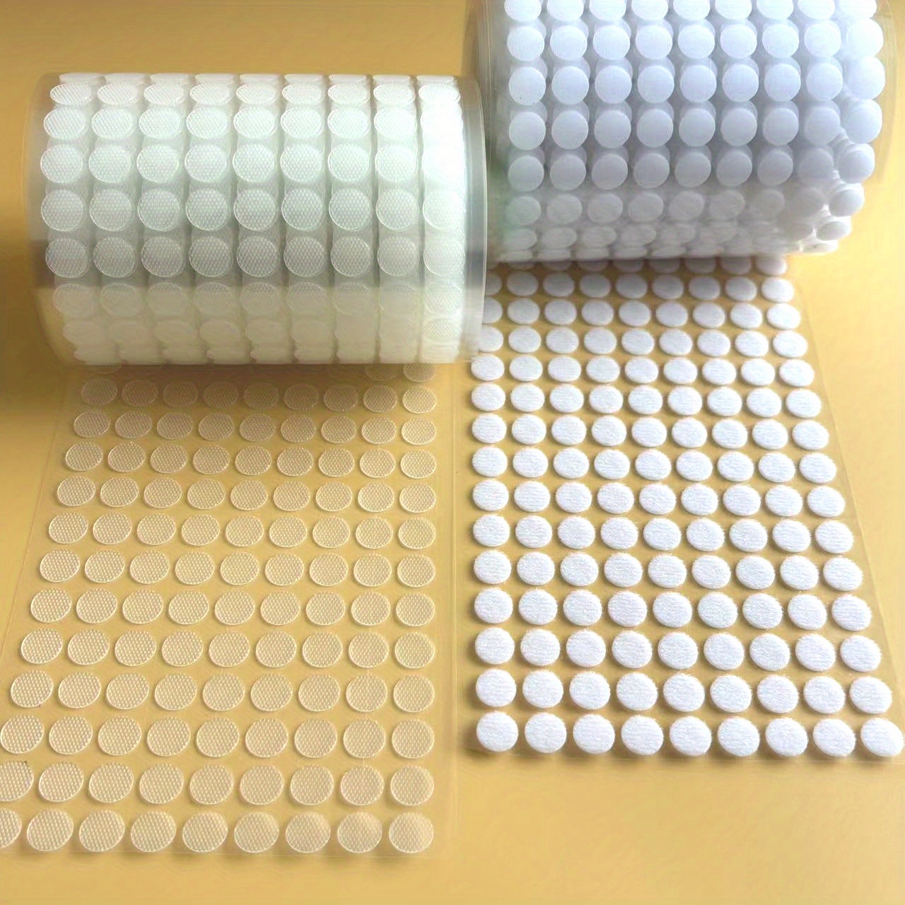 2000pcs (1000 Pairs) Clear Dot Stickers - Hook And Loop Fasteners, Strong Adhesive, Non-drying, Round Coin Design - For Office Organization & Craft Projects - Great Gift For Students & Diy Enthusiasts