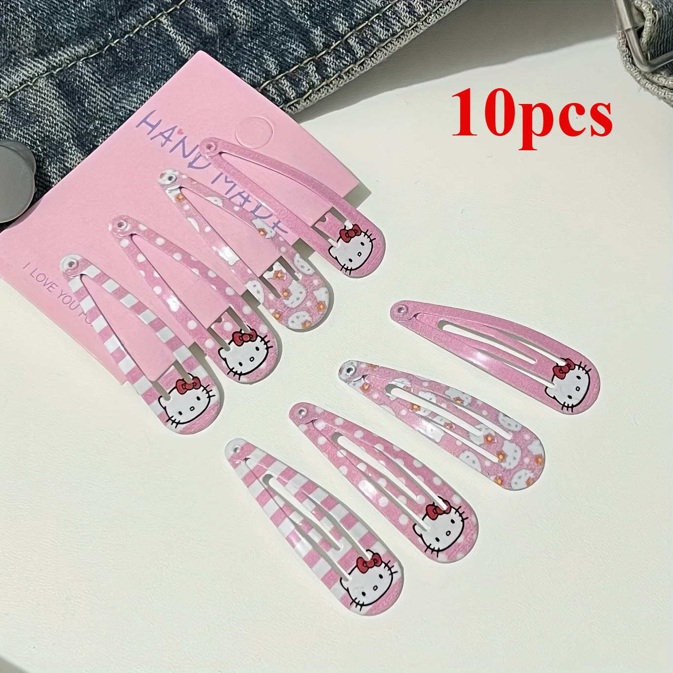 10 Random Style Cute Hello Clips With - Suitable For Short Haired Women, Cute Decorative Hair Accessories, Fashionable Hair Clips For Women