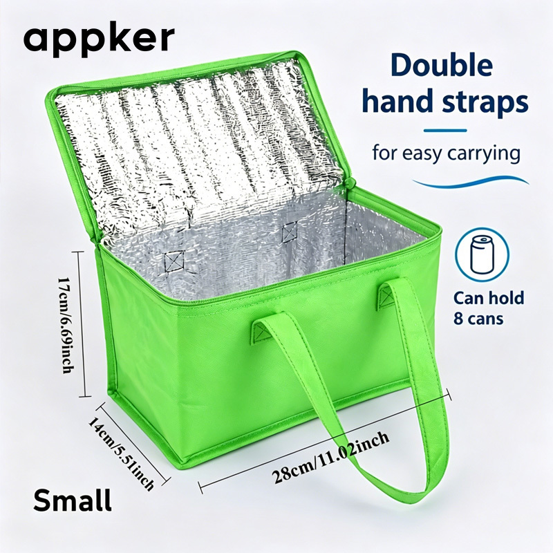 Small Insulated Cooler Bag for Lunch & Drinks, Portable