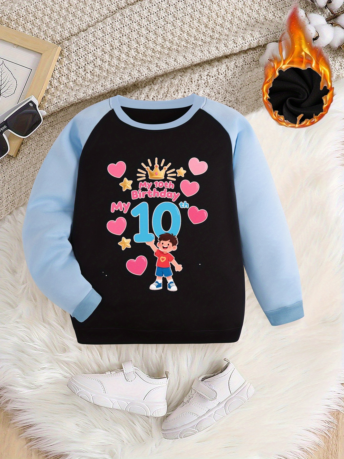 men's children's sweater round neck long sleeve pullover Temu