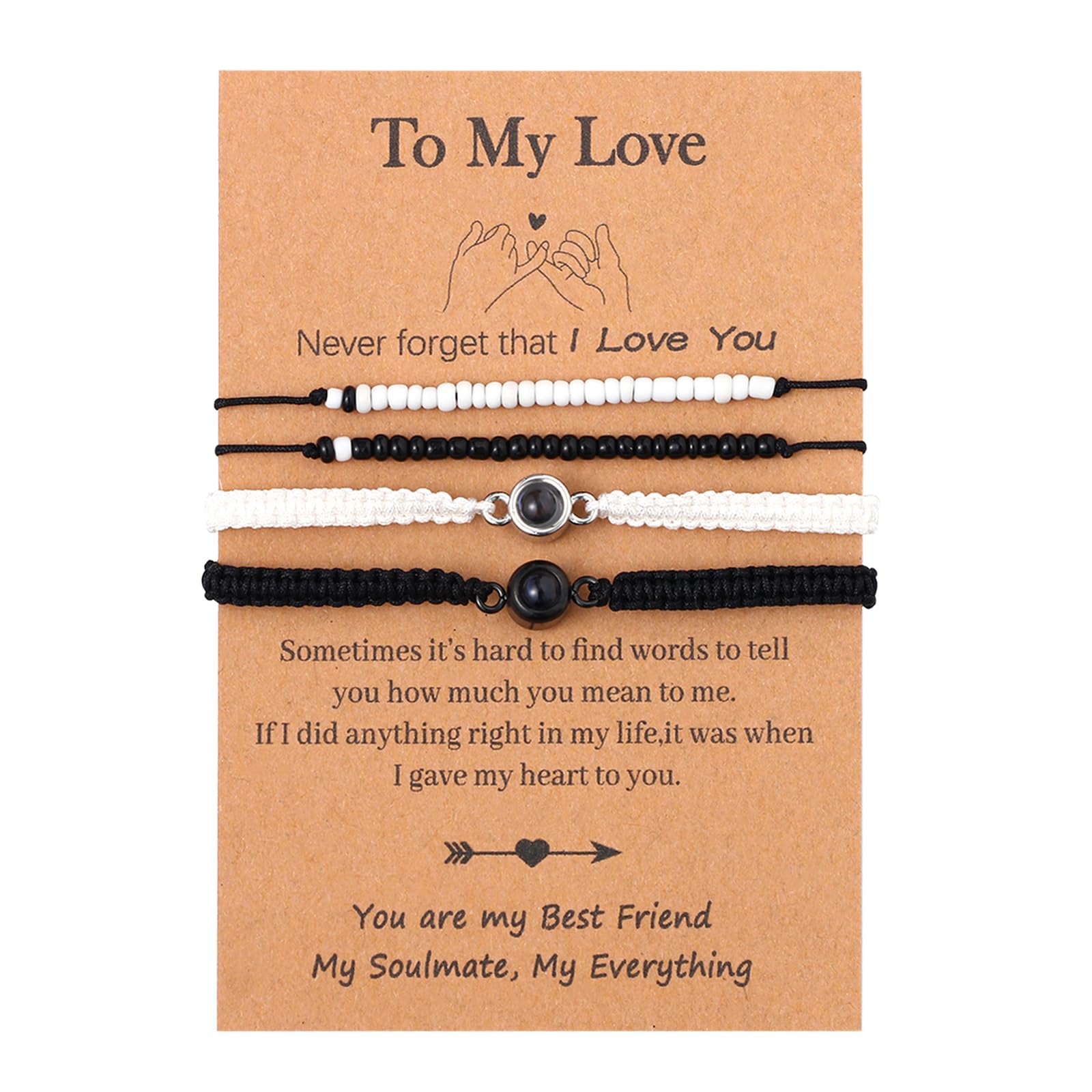Jewelrywe Braided Couple Matching Bracelet Set Suitable For - Multilingual "i Love You", Retro Ethnic Promise Bands For Wedding, Valentines Gift, Anniversary, - Wear For Soul Mate