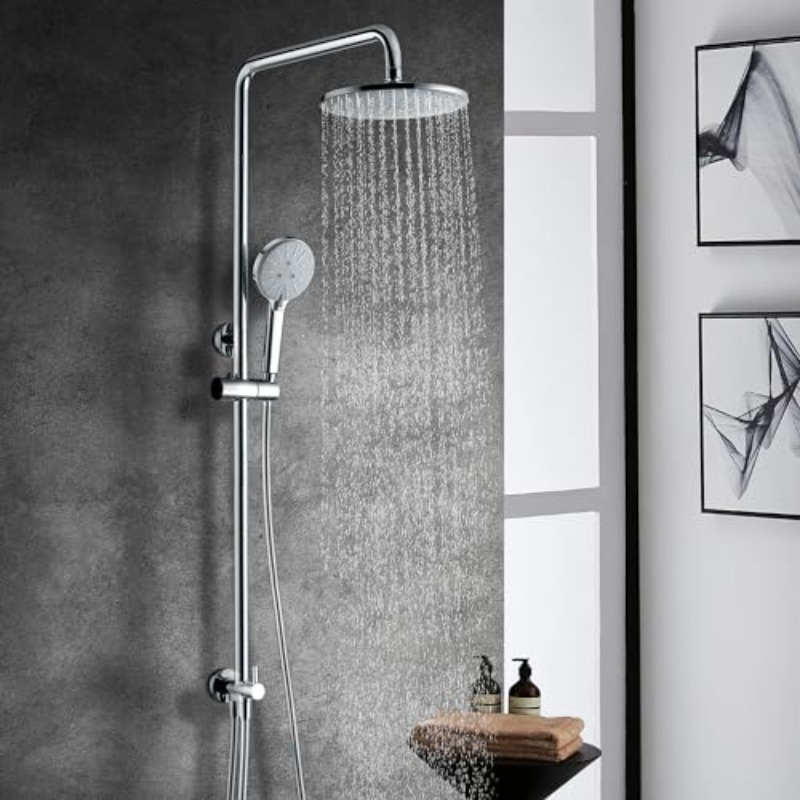 Shower Riser Rail Kit with 9" Rain Shower Head and Handheld Shower Set