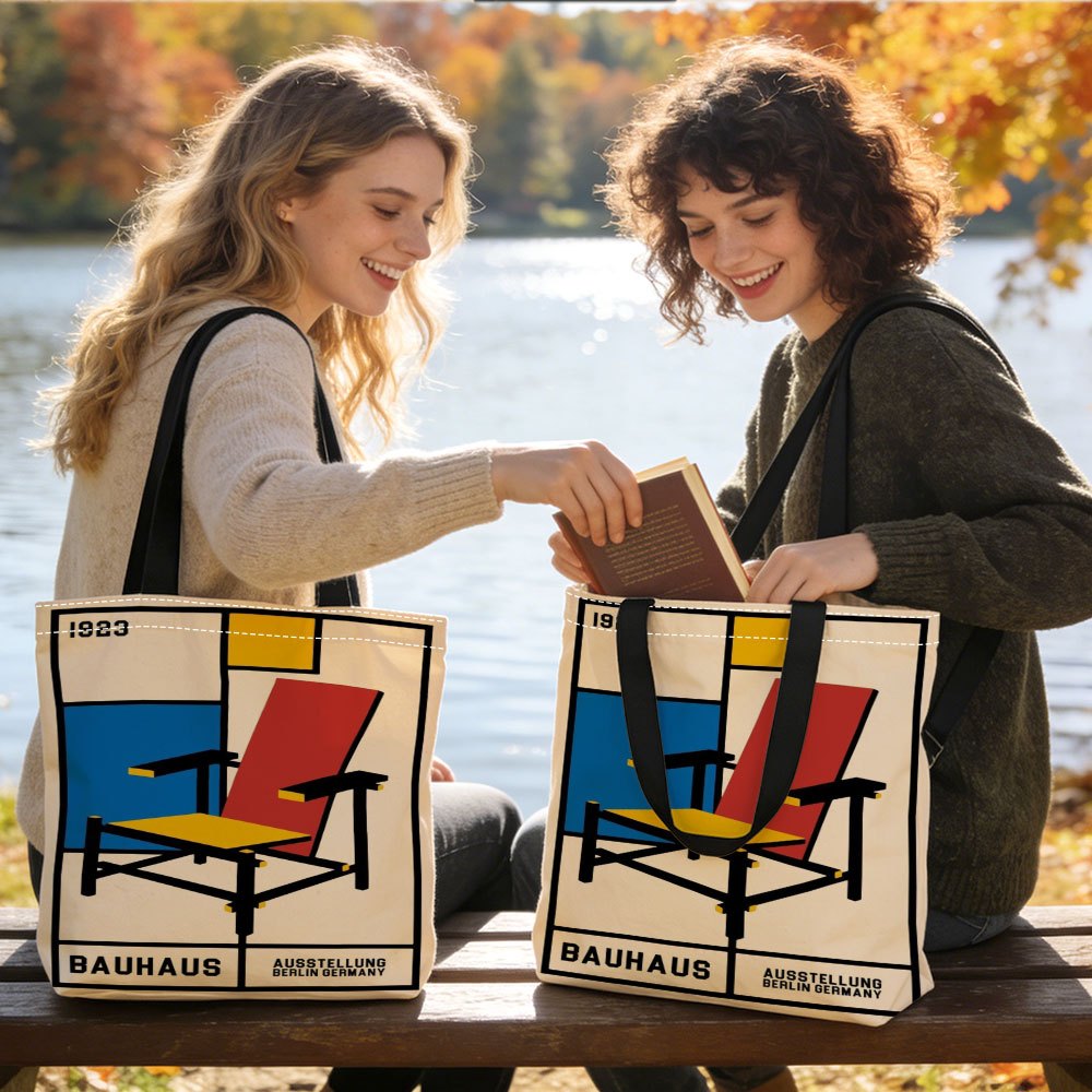 borsa tote   donna con stampa sedia bauhaus   - borsa a      , riutilizzabile per shopping, picnic,   - borsa bauhaus   per regali e uso  