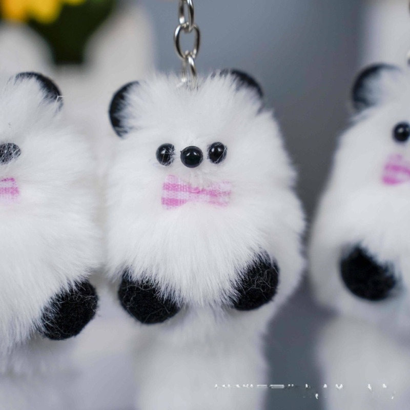 

Bulk Pack Cute Bear Keychain, Rabbit Fur, Pvc Material, Keyring, With Car And Bag Accessories For Gift And Decoration