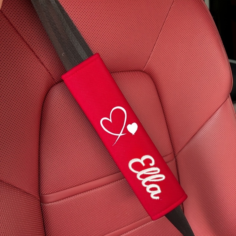 TEMU 1pc Of Personalized Custom Car Seatbelt Shoulder Pad, A Soft And Comfortable Protective Cover, An Extended Car Seatbelt Anti-pinch Cover For