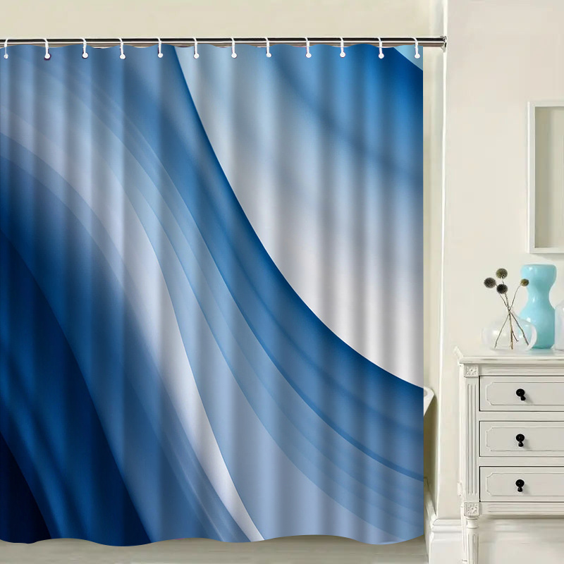 TEMU 1pc A Stylish Shower Curtain Featuring A Luxurious Design, Complete With Hooks, Suitable For Washing, Serving As A Bath Divider, And Ideal For