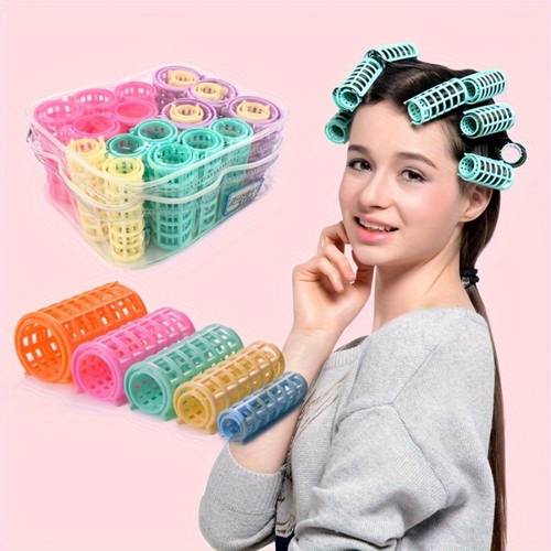 Plastic Clip Hair Rollers No Grip Hair Curlers, Hairstyle Styling Tools Random Color