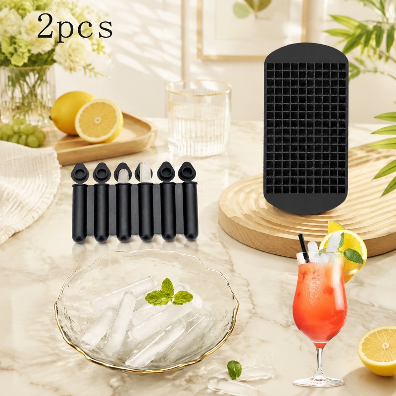 TEMU 2 mini moules à glaçons en silicone (avec couvercles) et 160 petits moules carrés, fine, faciles à démouler et à compresser, permettent de faire