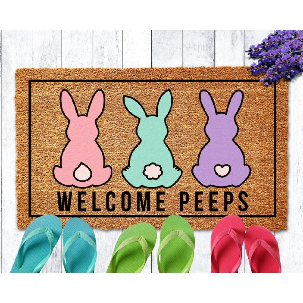 

Welcome Easter Doormat, Easter Bunny Doormat, Cute Easter , Spring Doormat, Outdoor Spring Porch Decor, Easter Patio Decor