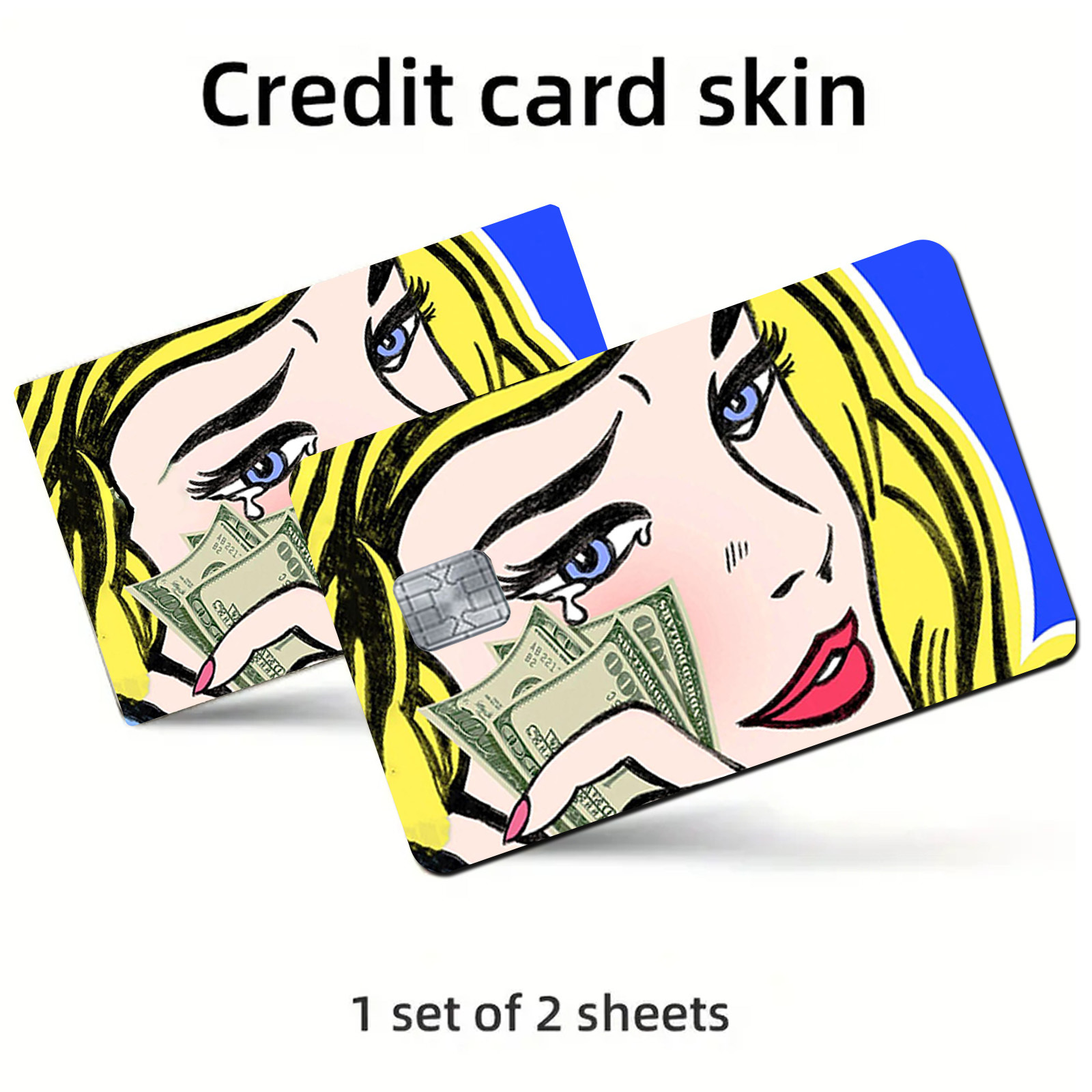 

2-pack Cute Pvc Credit Card Skin, Ultra-thin, Waterproof, -resistant, Non-slip, No Residue Stickers For Credit/debit/transportation/key Cards, Hand Washable