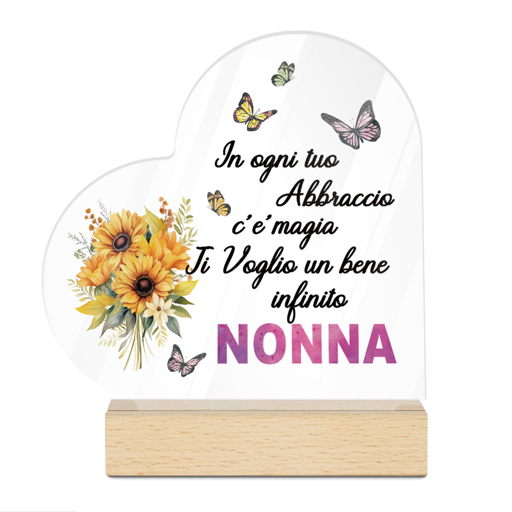 TEMU Putuo Decor 1pz Cartello Acrilico a Forma di con Base in Legno per Decorazione da Tavolo, Ich Liebe Dich, Decorazione da Scrivania per Soggiorno