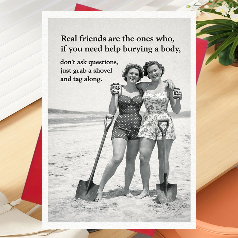 TEMU 1pc Greeting Card And 1pc Envelope, Greeting Card For Female To Deep Bonded Friendship And Humorous